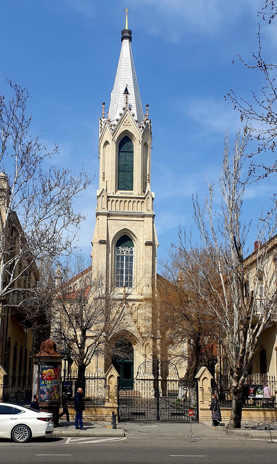 The Church of the Saviour, a historic German Lutheran church in Baku, Azerbaijan, commonly known as the Kirkha (Kirche)