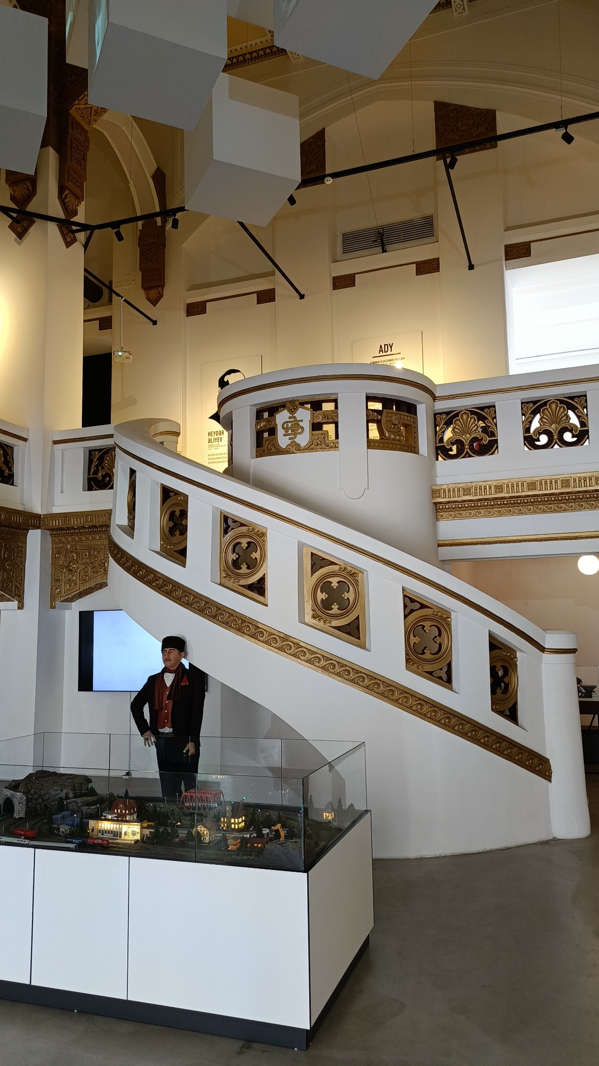 Interior view of the Baku Railway Museum in Azerbaijan