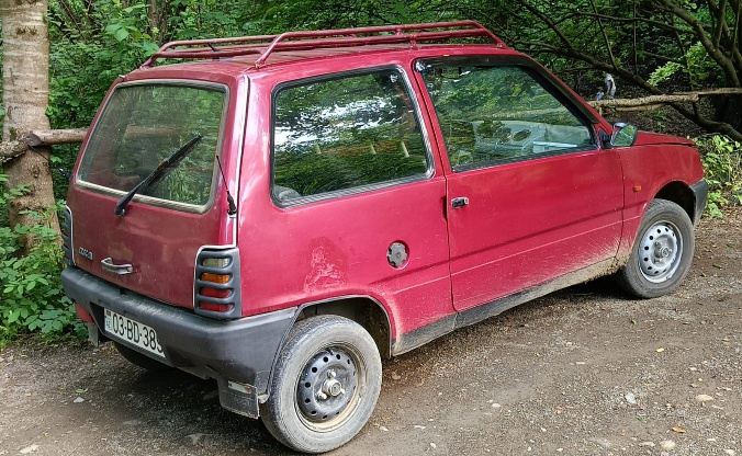A VAZ-1111 Oka microcar in Azerbaijan, a compact Soviet-era vehicle from the 1980s still in use despite its age