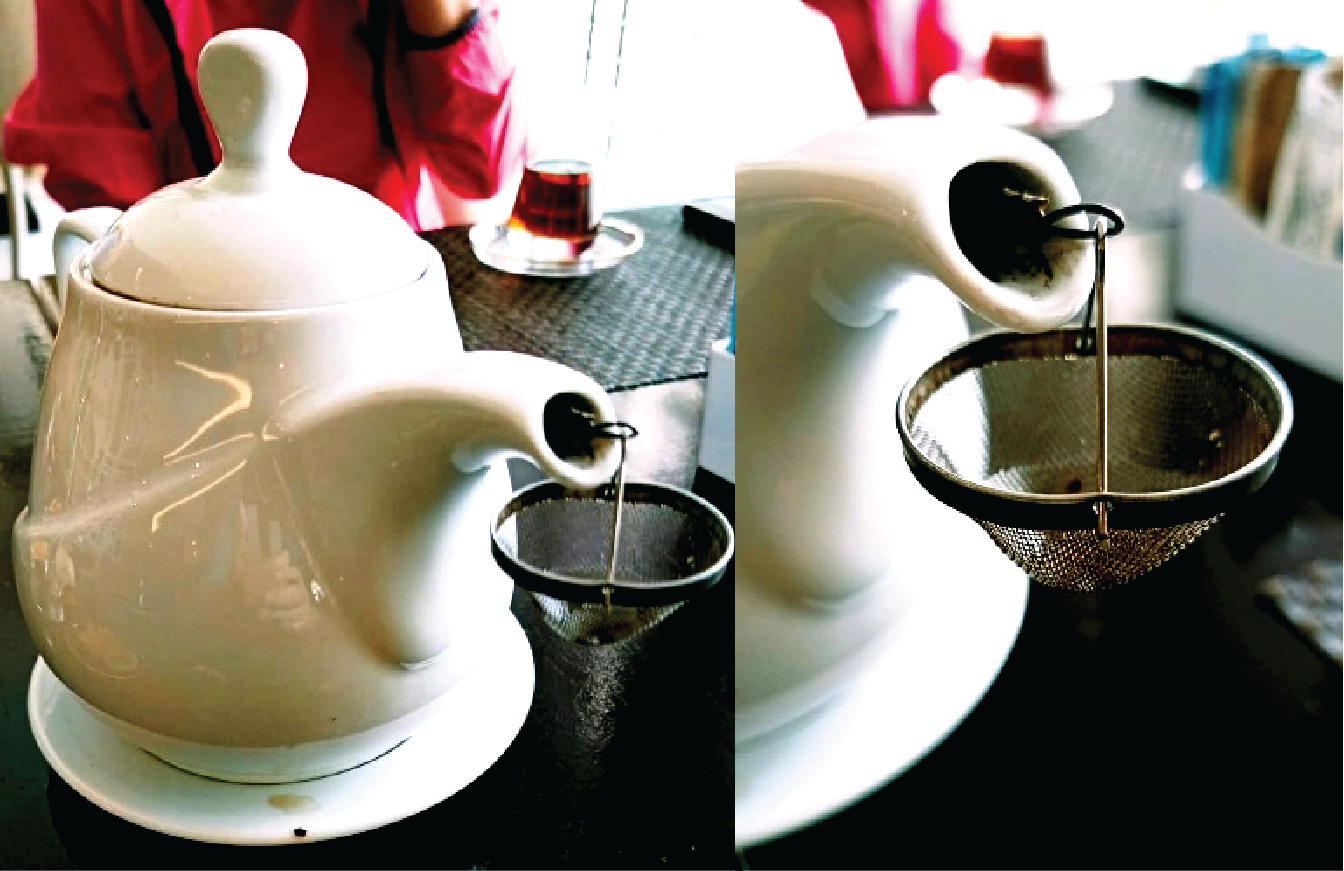 A traditional teapot used in Azerbaijan, showing one of the varieties employed for brewing and serving tea